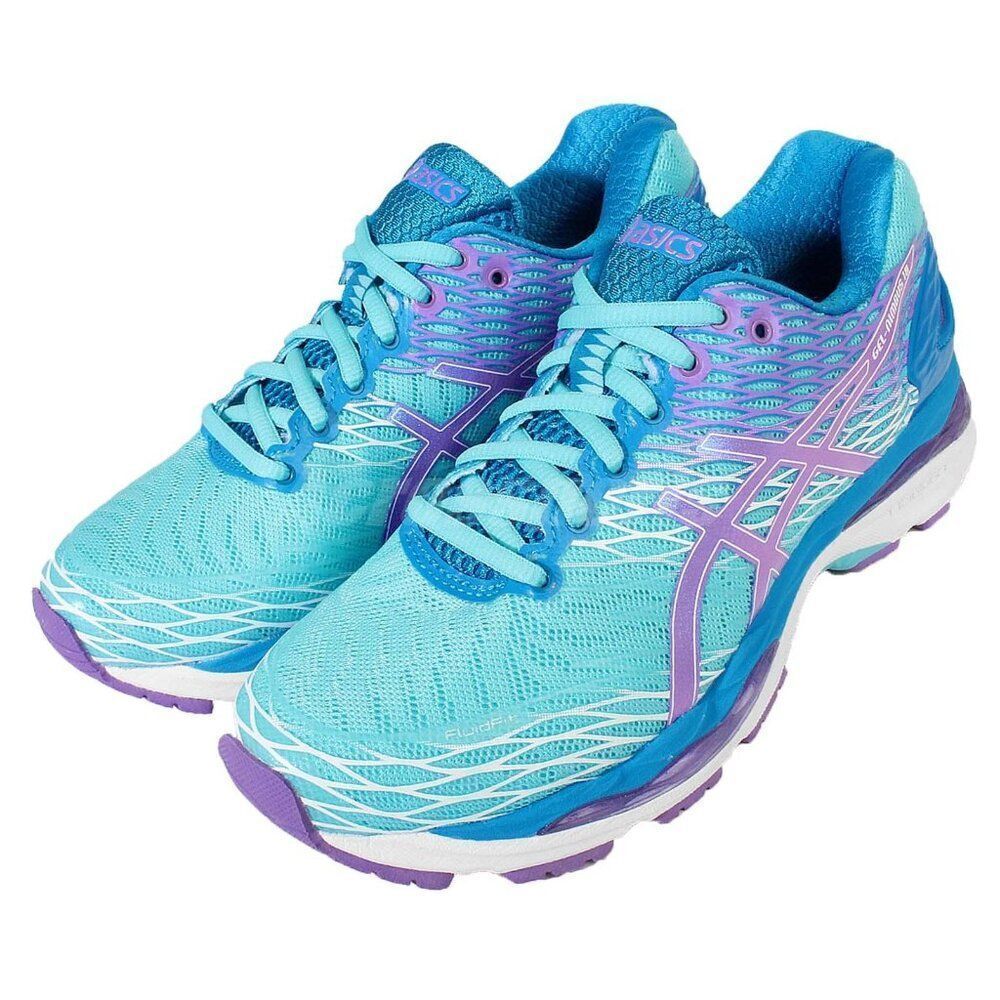 ASICS GEL-Nimbus 18 Methyl Blue Purple White Womens Running Shoes 7 Medium